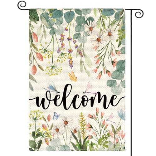AVOIN colorlife Spring Daisy Flowers Garden Flag 12 x 18 Inch Double Sided Seasonal Welcome Yard Outdoor Flag