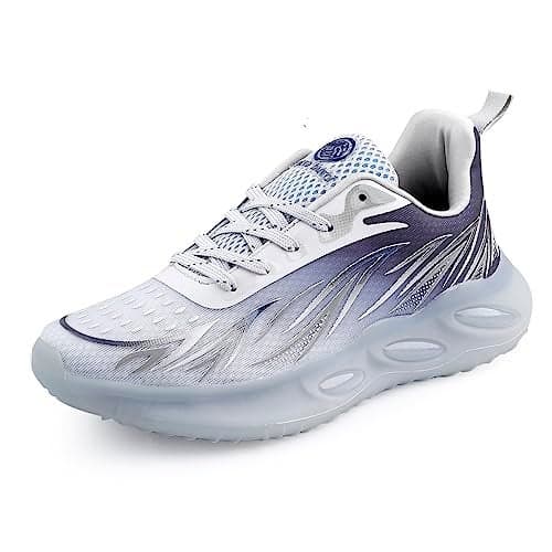Bacca Bucci Men Intensity With Breathable Engineered Fishnet Upper And Tpu Rebounce Outsole For Daily Training Gyming And Running :Grey, Size Uk9