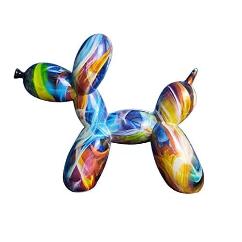 Addzoe Resin Balloon Dog Sculpture,Creative Cute Animal Crafts Figurine Balloon Dog Shaped Statue Art Sculpture Modern Desktop Ornament Decoration for Home Bedroom Living Room Decor (Color2,8"x8"x3")