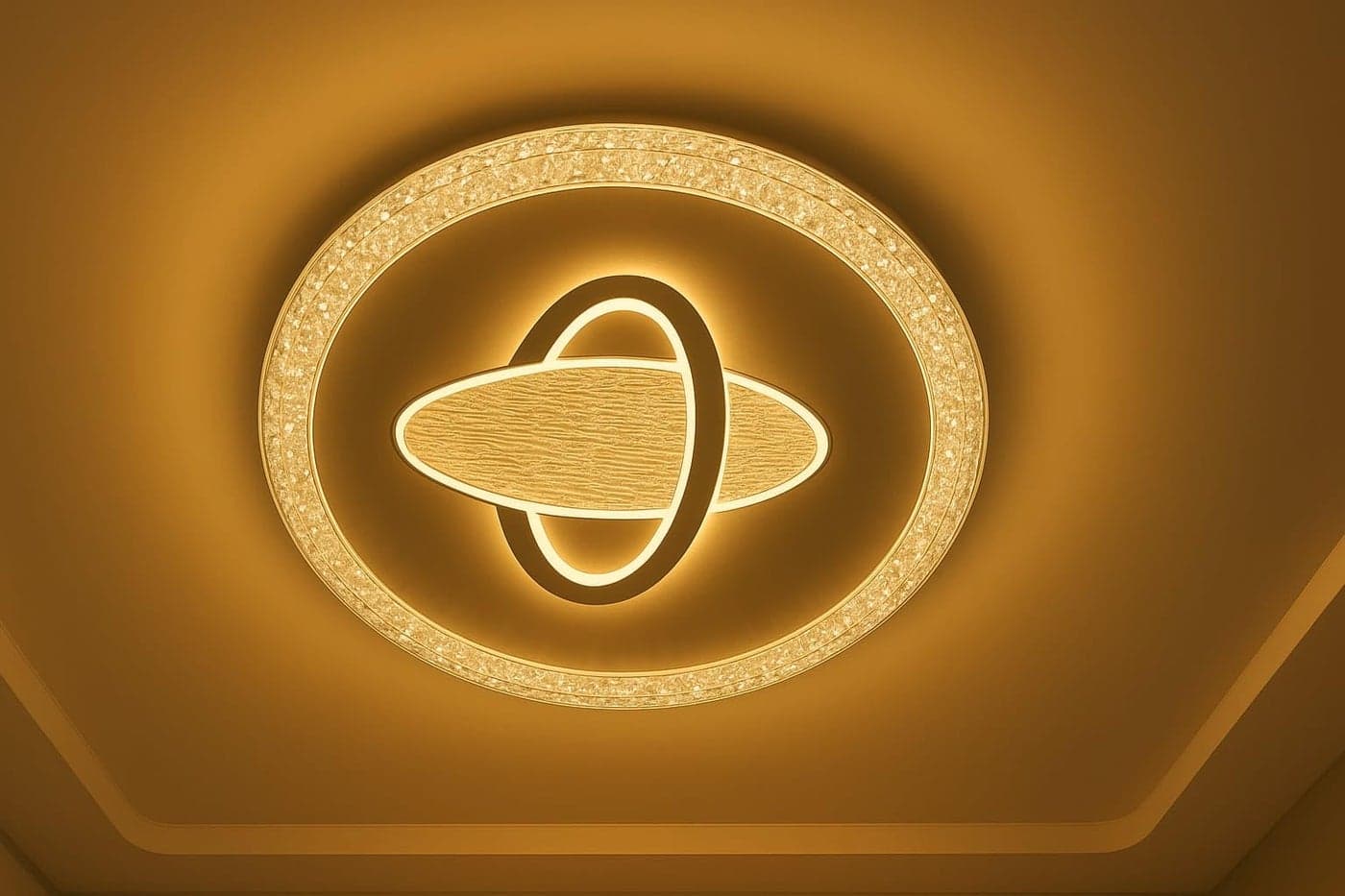 FILLISKA Aluminium Luxurious 3 in 1 Led Ceiling/Wall Chandelier Light with 3 Step Colour Changing Function (White Round - 8969)(1 Year Warranty)