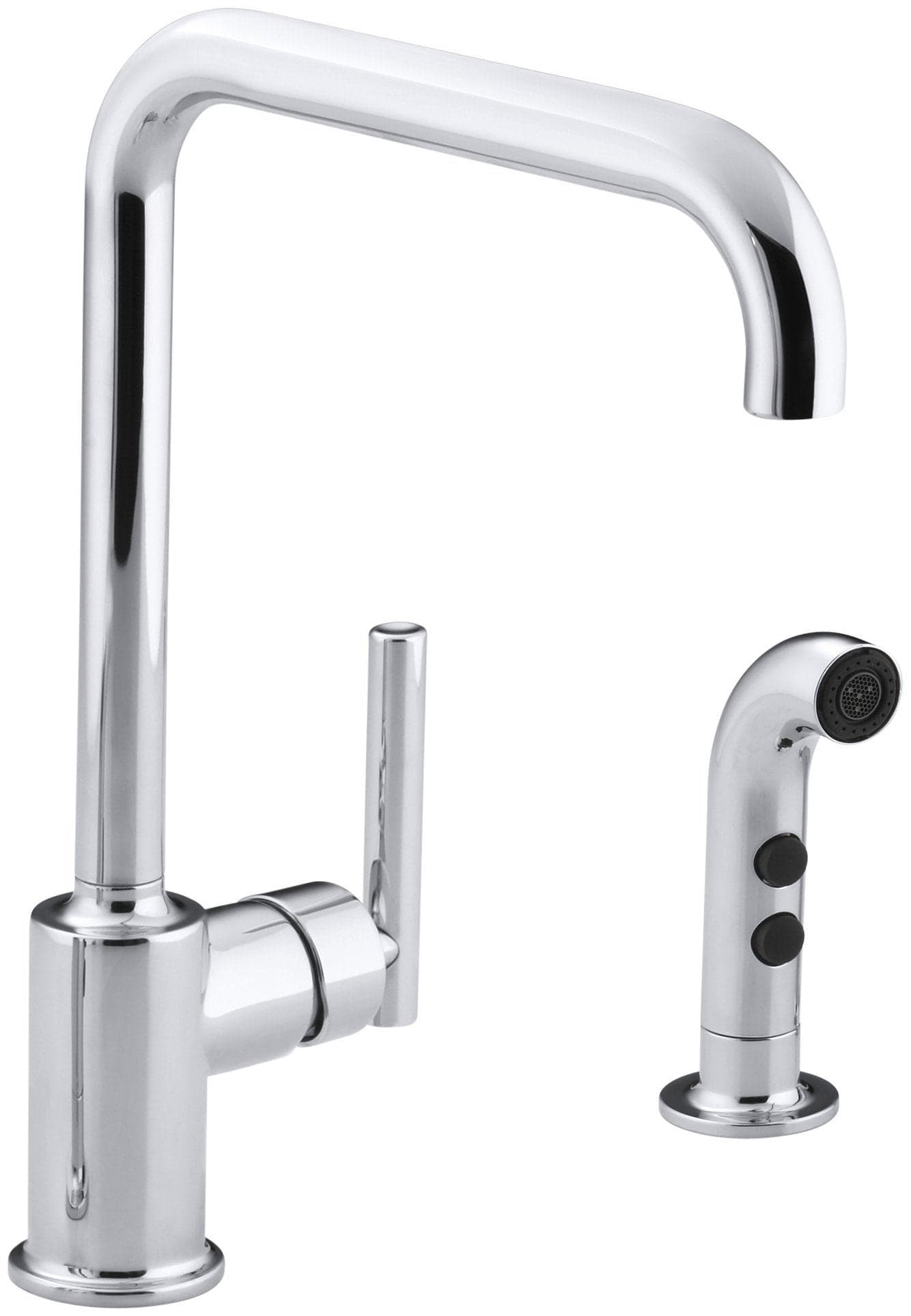 KOHLER K-7508-CP Purist Primary Swing Spout with Spray, Polished Chrome