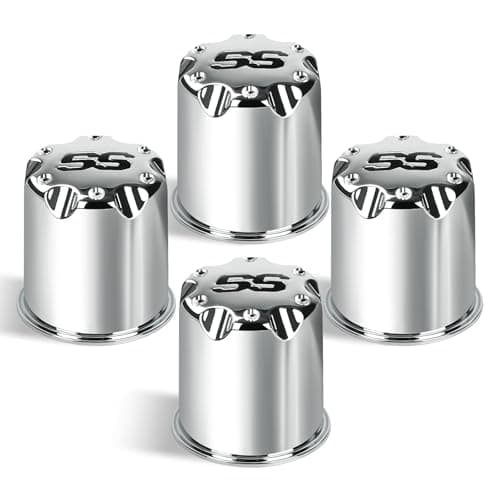 CartClan Golf Cart SS Wheel Center Cap Cover Fits 2.65" Dia Bore Wheel Rim SS Chrome Plastic Center Caps for EZGO Golf Cart Wheel-4 Packs