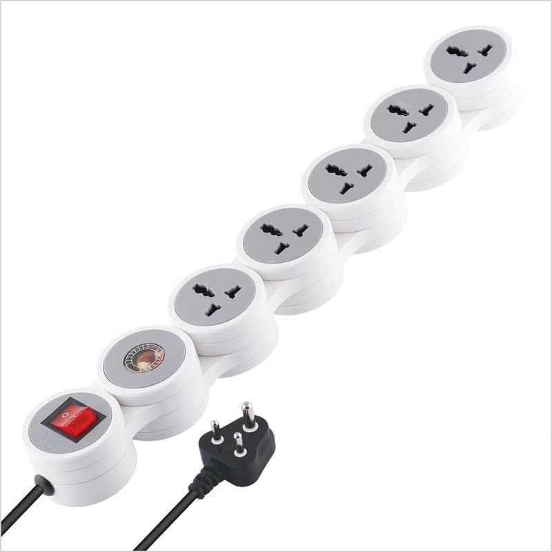 MX Surge Protector & Spike Guard with 4 Universal Socket Master Switch Power Indicator Built-in Fuse with Circuit Breaker (5 Socket/Surge Protector/Circuit Breaker/20Amp, 10 MTR)