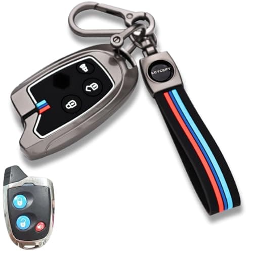 Keycept™ Metal Alloy Key Cover Compatible with Suzuki Swift, Dzire, Ertiga, Astar, Celerio, Baleno, S-Cross- Vitara, Brezza Compatible for 3 Button Remote Key with Keychain (Long Keychain).