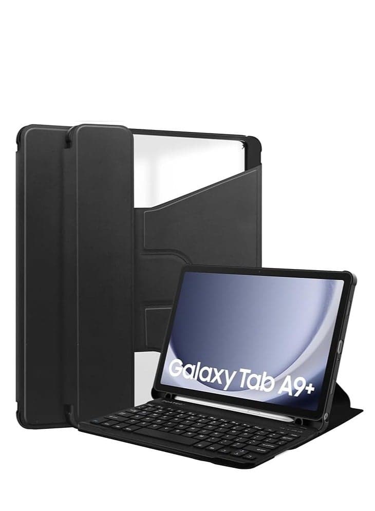 The keyboard case is compatible with the Samsung Galaxy Tab A9 plus 11 slim case with pen slot and detachable wireless Bluetooth keyboard
