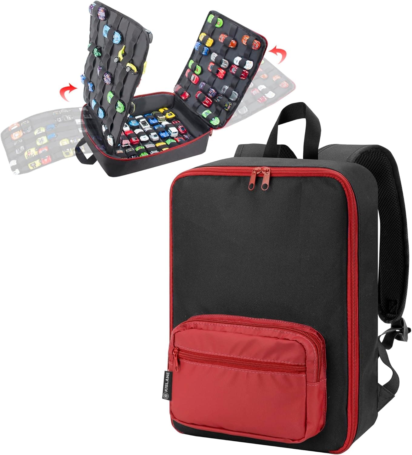 KISLANE Car Storage Backpack Organizer with Elastic Slots for 1:64 Scale Cars