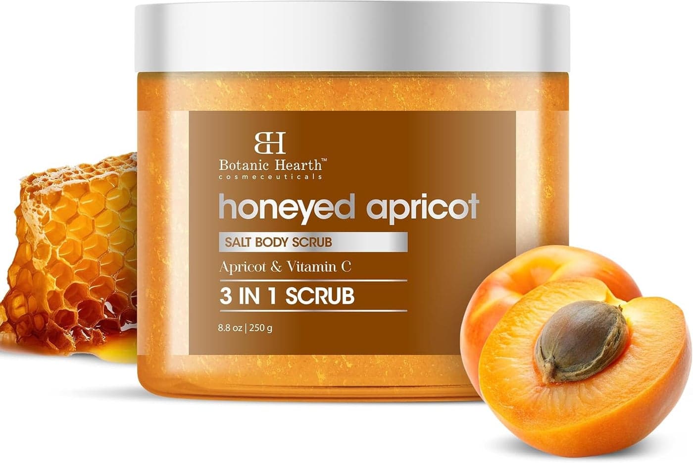 Botanic Hearth Honeyed Apricot Body Scrub 88 fl oz Exfoliating and Moisturizing Gentle Spa Treatment for Smooth and Soft Skin Natural Ingredients ParabenFree