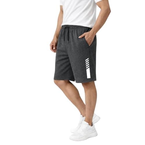 KART BLACK Plus Sizes Men's Cotton Knee Length Shorts Casual and Night Wear Mens Shorts (7XL, AndraWhitestipe)