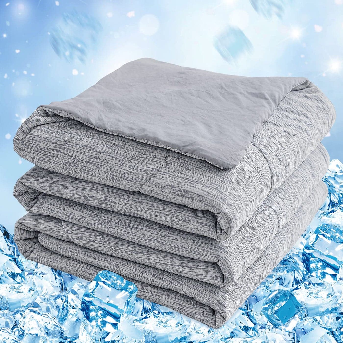 CHOSHOME Cooling Comforter King Size Cooling Blanket with QMax 045 ArcChill Cooling Fiber for Hot Sleeper and Night Sweats Cool Soft Thin Breathable Summer Comforter for Bed 90 x 108 Grey