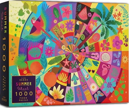 Elena Essex Puzzles 1000 Pieces Summer Wheel Jigsaw Puzzles 1000 Pieces Summer Puzzle Color Spring Summer Flower Puzzle Size 28 x 20 inches