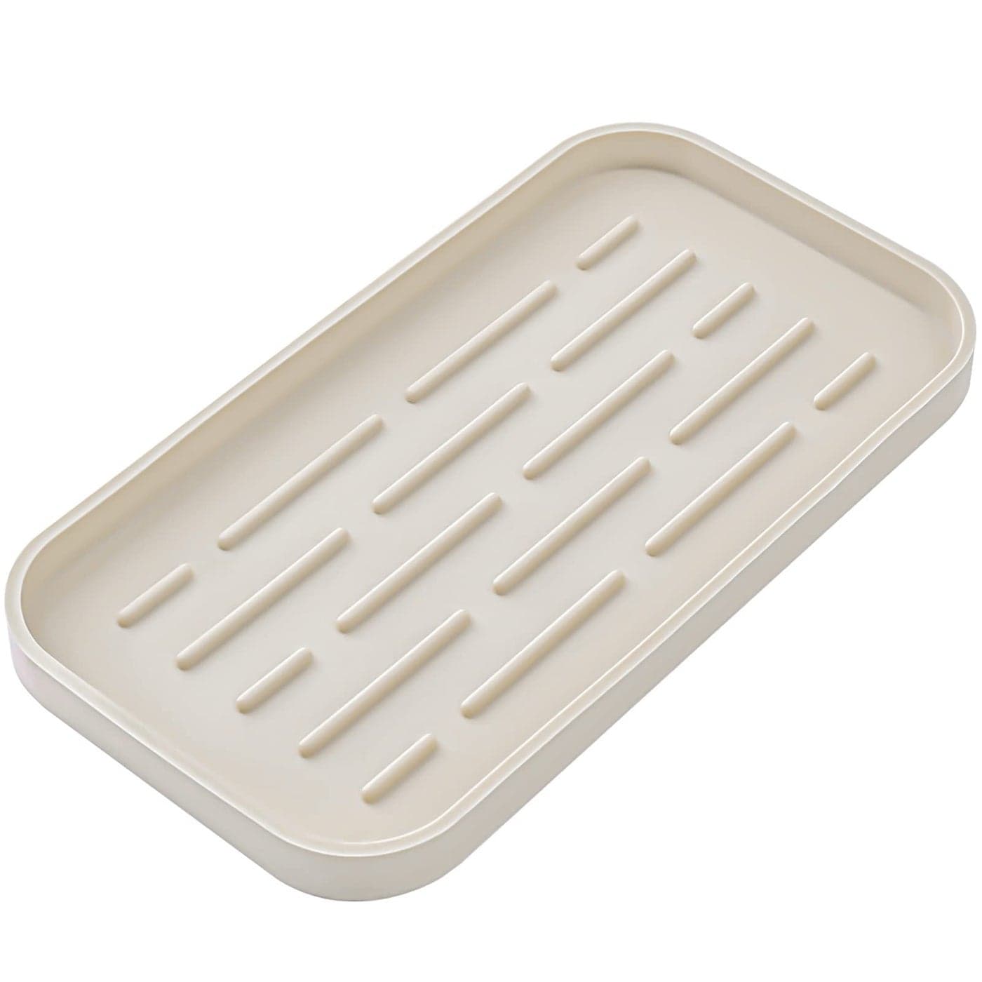 MicoYang Silicone Kitchen Sink Organizer Tray for Multiple UsageEcoFriendly Sponges Holder for Kitchen Bathroom Counter or SinkDish Soap DispenserScrubberBottleCup Tapioca 1053