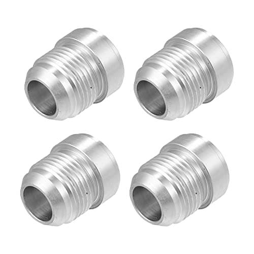 X AUTOHAUX Car Auto 12AN Male Weld on Fitting Bung Hose Adapter Fuel Oil Aluminum Alloy Silver Tone Pack of 4