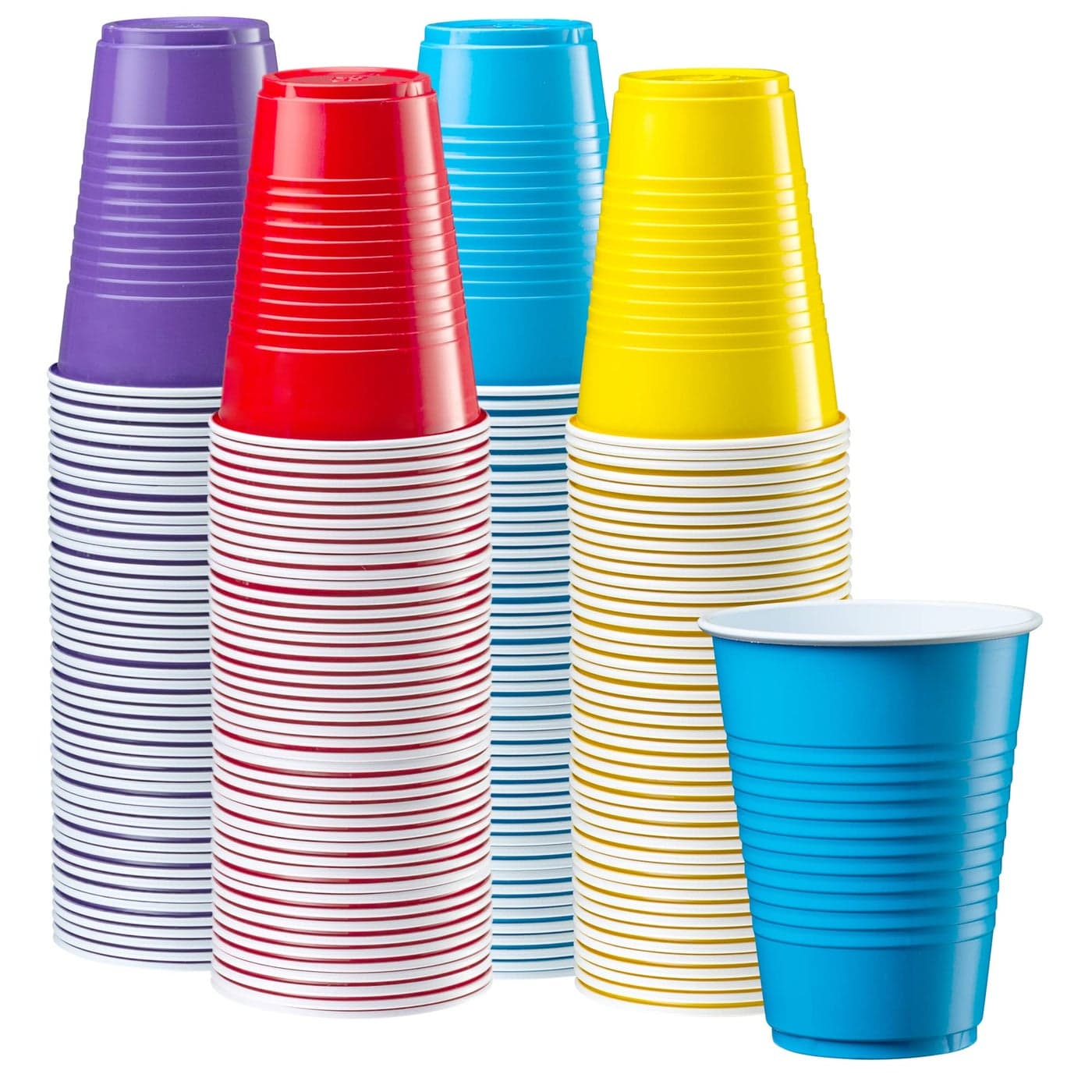 Comfy Package 16 oz 240 Count Plastic Party Cups Disposable Assorted Colors Drinking Cups for Party Events and Everyday Use
