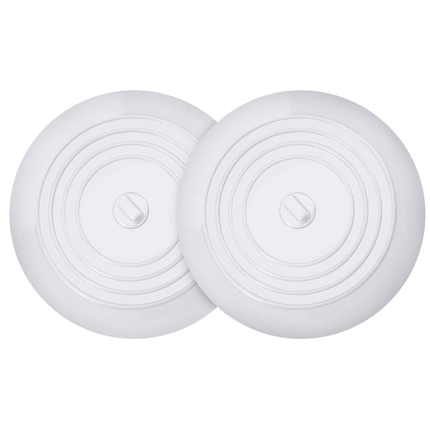 VIGOR PATH Set of 2 Silicone Tub Stoppers 59 Inches Sink Stoppers Flat Bathtub Drain Covers Hair Catchers and Suction Bathtub Plugs for Kitchen Bathroom and Laundry White