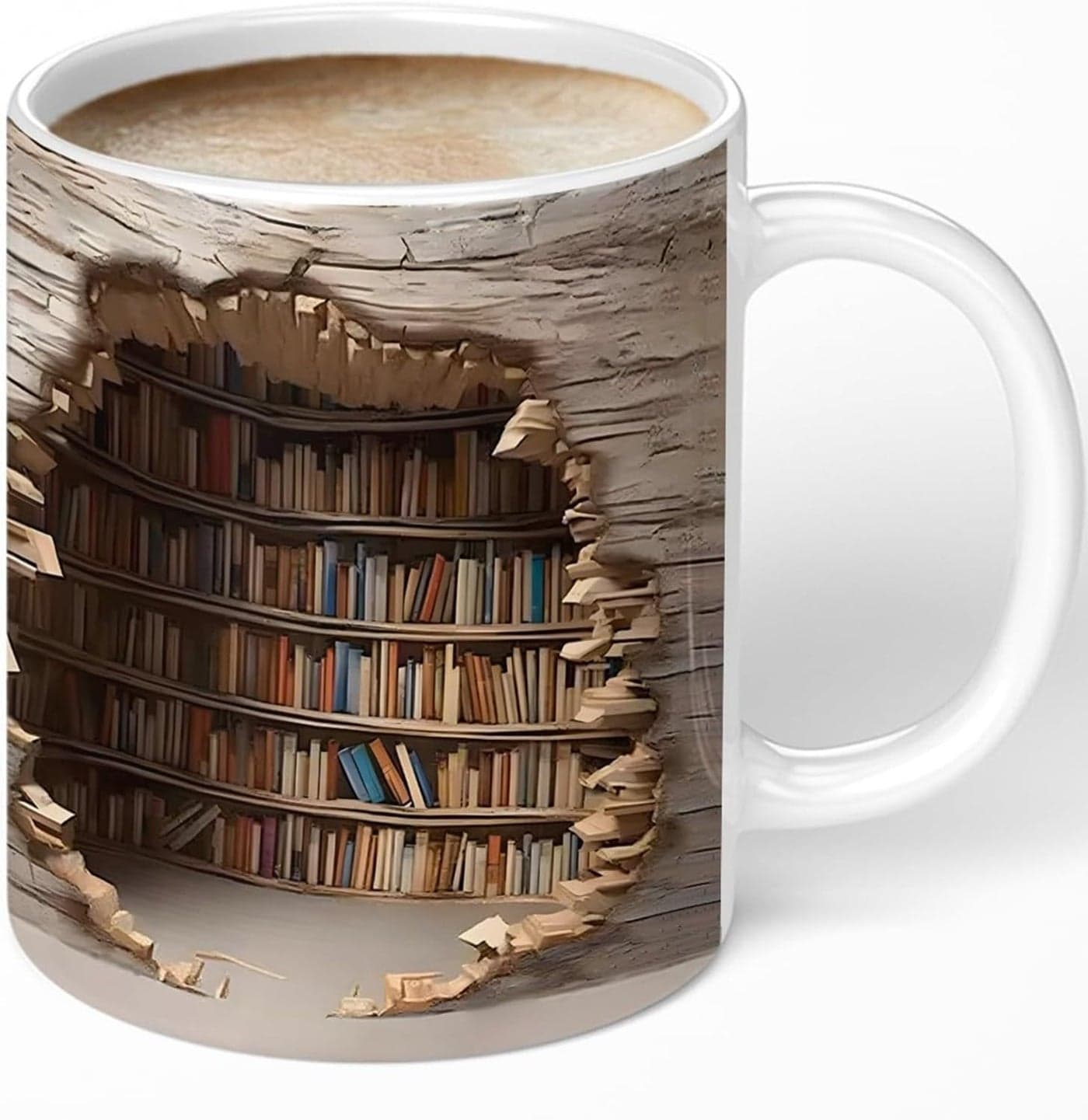 Library Bookshelf Mug Book Lovers Coffee Mug Cool Bookish Gifts for Readers Unique Ceramic Mug Dishwasher Microwave Safe Novelty Gifts for Christmas Birthday Men Women Friends
