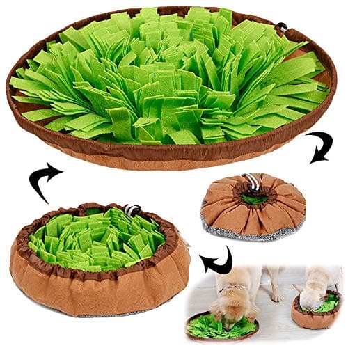 AWOOF Pet Snuffle Mat for Dogs Interactive Feed Game for Boredom Encourages Natural Foraging Skills for Cats Dogs Bowl Travel Use Dog Treat Dispenser Indoor Outdoor Stress Relief