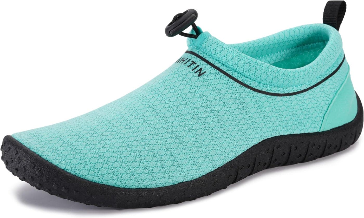 WHITIN Water Shoes for Women Aqua Barefoot Swim Sneakers Beach Minimalist Size 7 Lightweight Diving Surfing Boating Slip On Fishing Playa Athletic Green 37