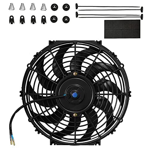 MuHize 12" Automotive Electric Cooling Fan, High Performance, Push/Pull, 12V 80W with Mount Kit, Fits Radiator