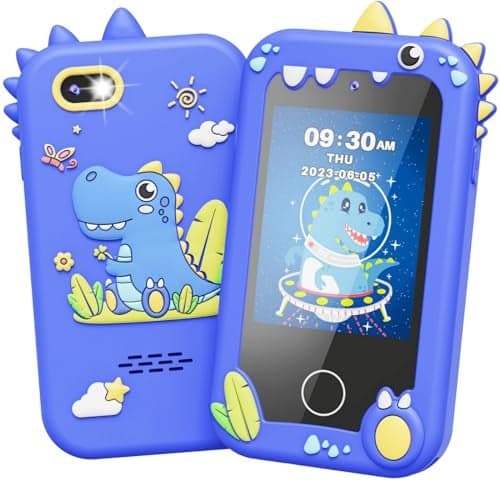 UCIDCI Kids Smart Phone Toys for Girls Toddler Phone Toys with Learning Games Christmas Birthday Gifts for 3 4 5 6 7 Year Old Boys Blue