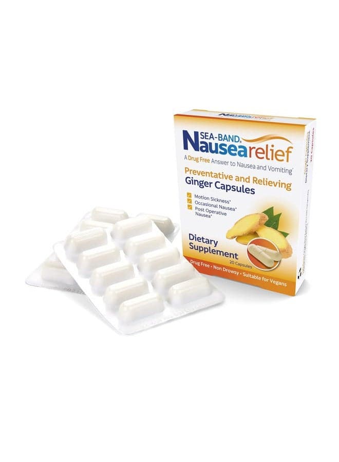 Anti-Nausea Ginger Capsules for Motion Sickness and Nausea Relief