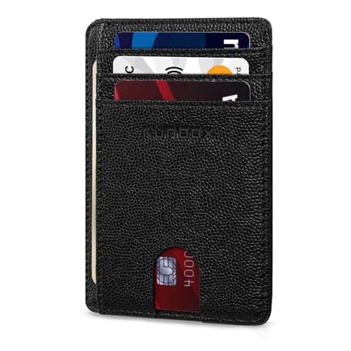RUNBOX Slim ID Cases Minimalist Front Pocket RFID Blocking Leather Wallets for Men and Women Card Holder Wallets Gifts for men