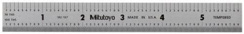 Mitutoyo 182107 Steel Rule 6150mm 110 1100 1mm 05mm 364 Thick X 34 Wide Satin Chrome Finish Tempered Stainless Steel