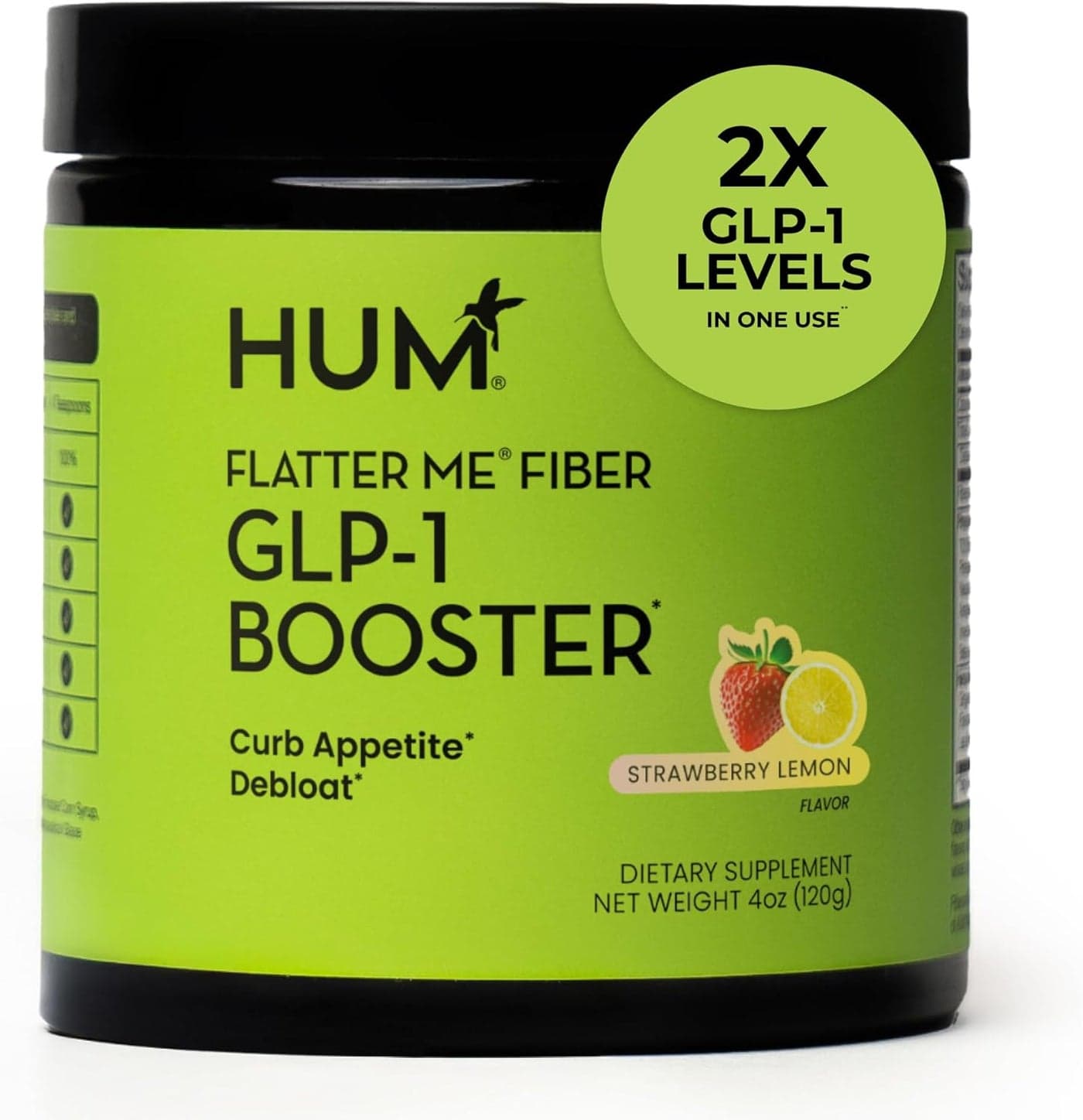 Flatter Me Fiber GLP1 Booster Fiber Supplement for Women Men Prebiotics Enzymes for Weight Support Reduce Bloating Double GLP1 Levels Digestive Gut Health 10 Servings