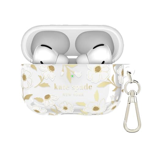 kate spade new york AirPods Pro Protective Case with Keychain Ring - Sunshine Floral, Compatible with AirPods Pro 2nd / 1st Generation