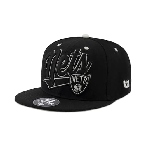 Ultra Game NBA Official Youth 8-20 Snap Back 3D Embroidered Team Logo Baseball Cap Hat, Brooklyn Nets, Team Color, 1SIZE