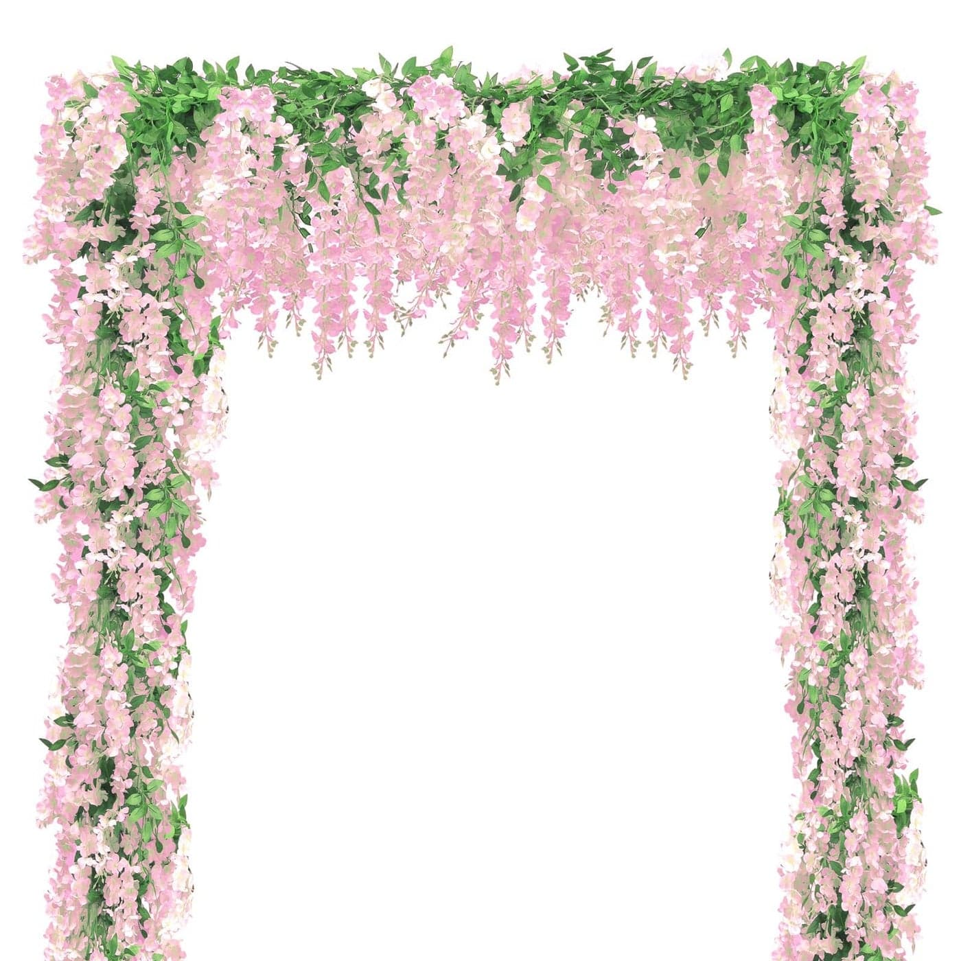 Findosom Wisteria Artificial Flowers Garland 10Pcs Total 72FT Pink Wisteria Hanging Flowers Flower Garland Decorations for Home Garden Outdoor Ceremony Wedding Arch Decoration