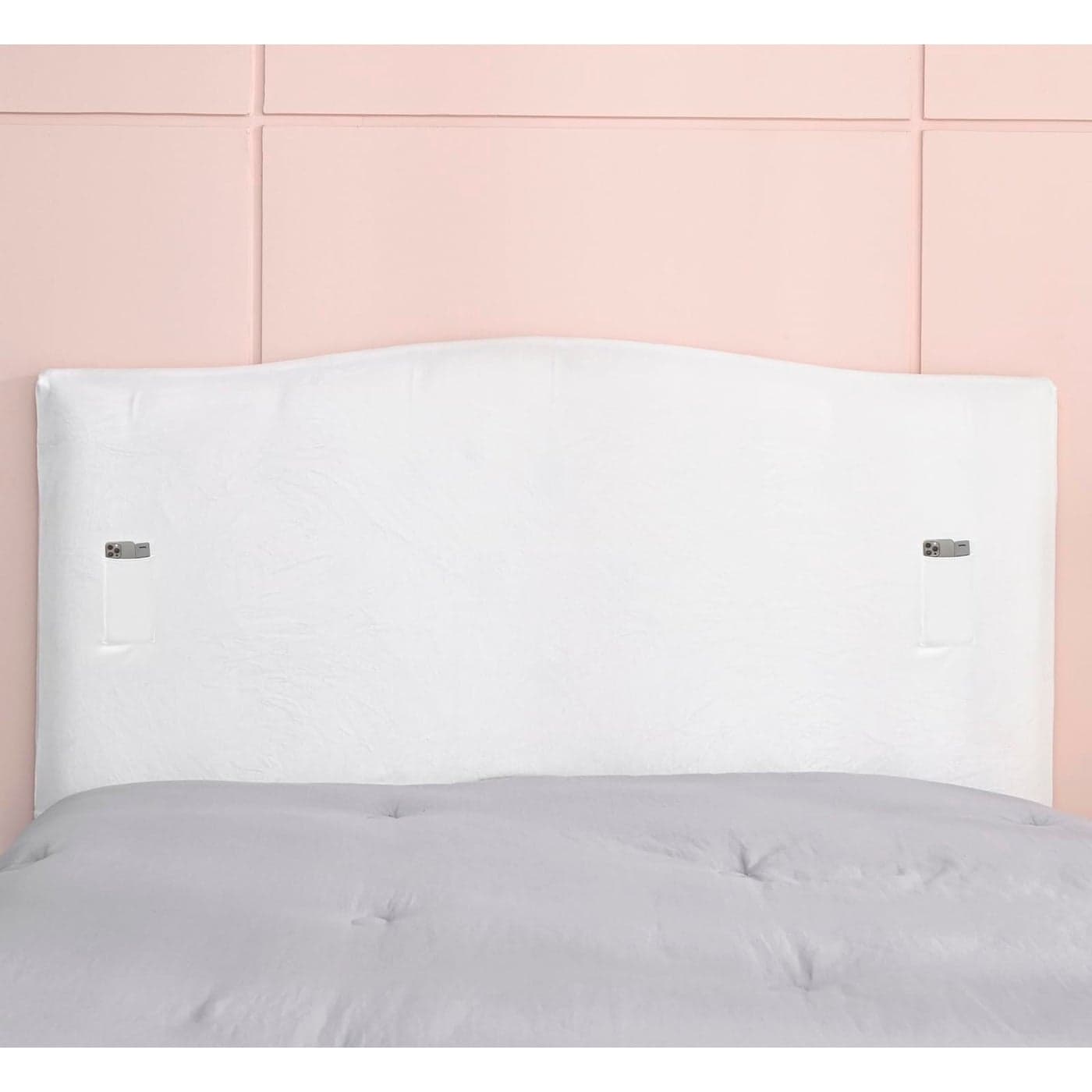 WOMACO Velvet Bed Headboard Slipcover Protector Stretch Solid Color Dustproof Cover for Bedroom Decor White 71 90