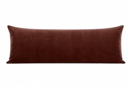EVOLIVE Body Pillow Cover 21x54 Soft Micromink Pillowcase – Plush Faux Fur, Faux Suede, Faux Velvet Body Pillowcase with Zipper Closure (21"x54" Body Pillow Cover, Brown)