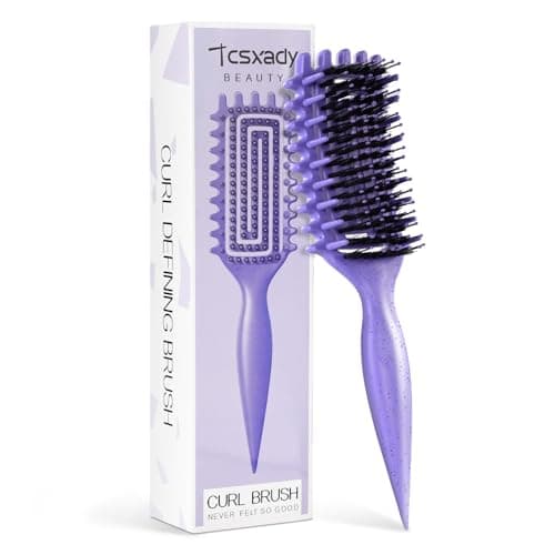 Curly Hair BrushCurl Defining Brush for Effortlessly Defined Curls WavesVented Hair Brush for Wet Dry HairWomen and MenReduces Frizz Purple