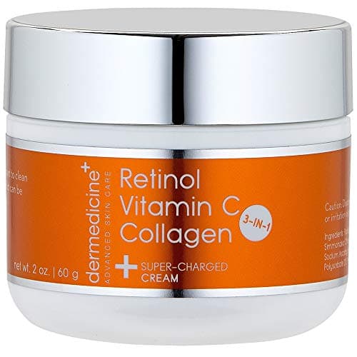 Vitamin C + Retinol + Collagen | Super Charged Anti-Aging Cream for Face | Pharmaceutical Grade Quality | Helps Smooth & Plump Fine Lines & Wrinkles & Brightens for Younger Skin (2 oz)
