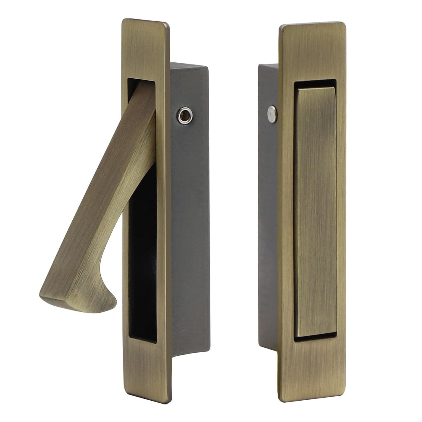 Pocket Pull Handle Edge Pull Professional Stainless Steel 304 Flush Mount for Sliding Door Antique Brass 2