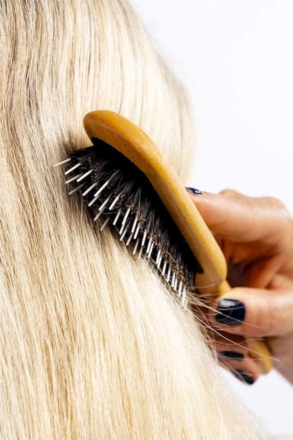 REMOS Hairbrush made of beech wood 100 boar bristles styling pins narrow
