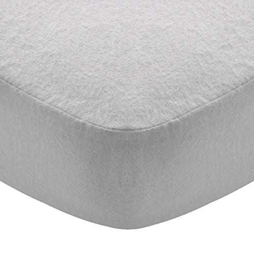 Flannel Crib Sheet for Girl, 100% Cotton Flannel, Heavenly Soft Fitted Crib Sheet for Standard Crib (28" X 52") and Toddler Mattresses Warm, Grey