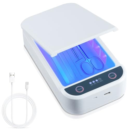 Soiiw Nail Tool Sterilizer Box Portable with Blue LightUSB Sterilizer Cleaning Box for Nail Salon Tweezers Jewelry Phone Manicure Tools