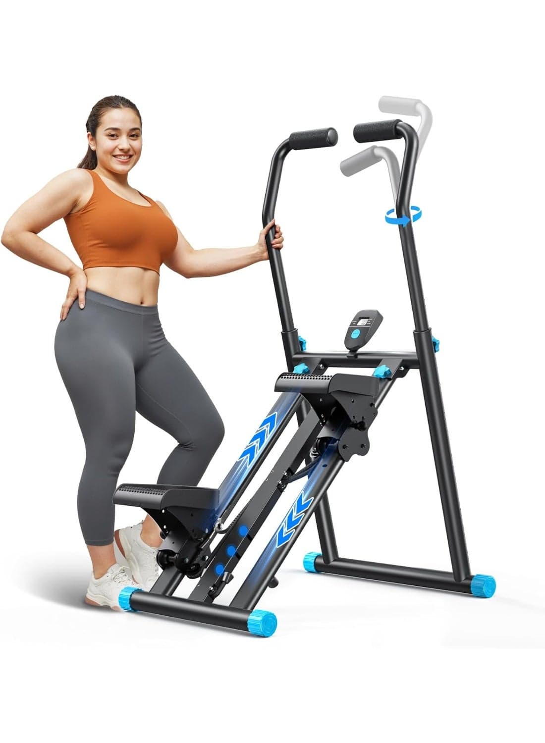 Stair Stepper for Home Exercise,New Version Mini Stepper Climber Machine for Full-Body Stairmaster,Cardio Equipment Climber with Extended Step Range, Adjustable Handlebar&Pedals