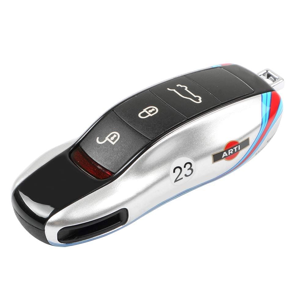 LIMBQS Car Key Protection Keychain Key Cover Comptatible with Porsche Cayenne Panamera 911 Old Silver