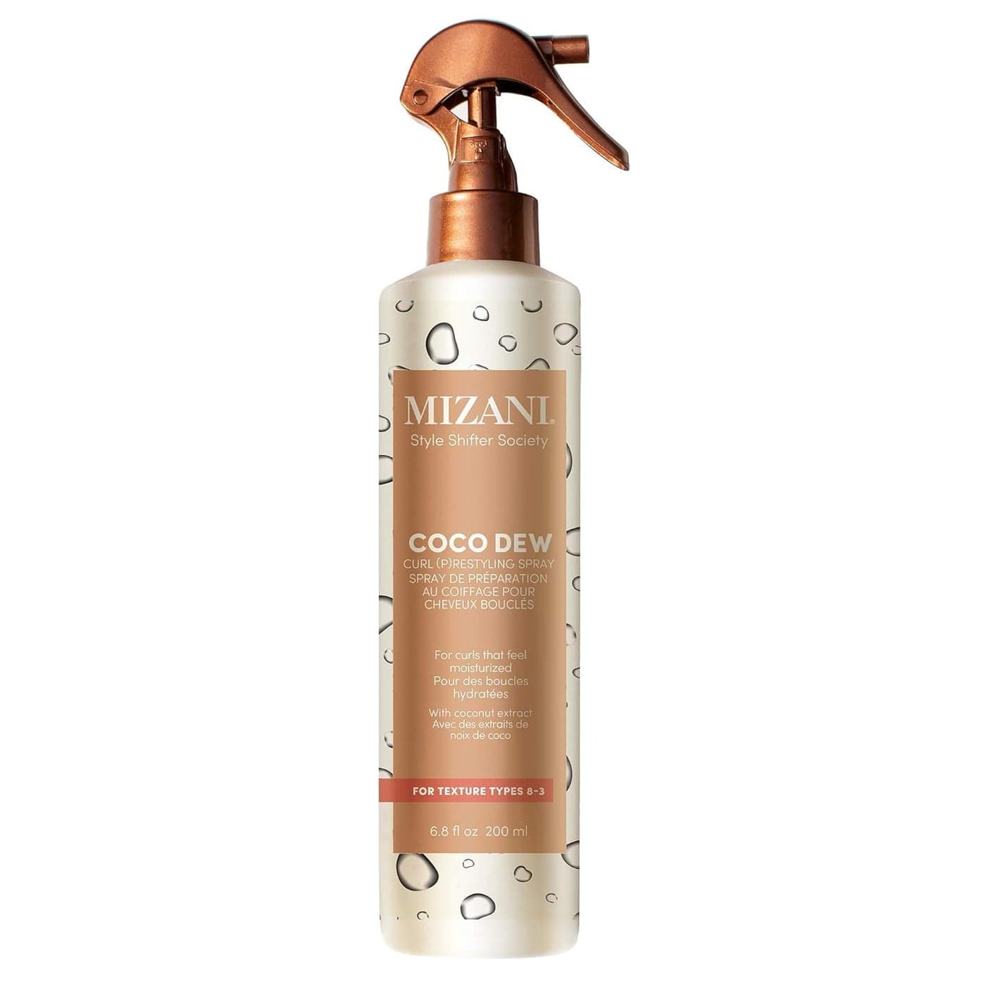 Mizani Style Shifter Society Coco Dew Curl P restyling Spray with Coconut Oil Curl Refreshing Spray Anti Frizz Leave In Moisturizer SiliconeFree