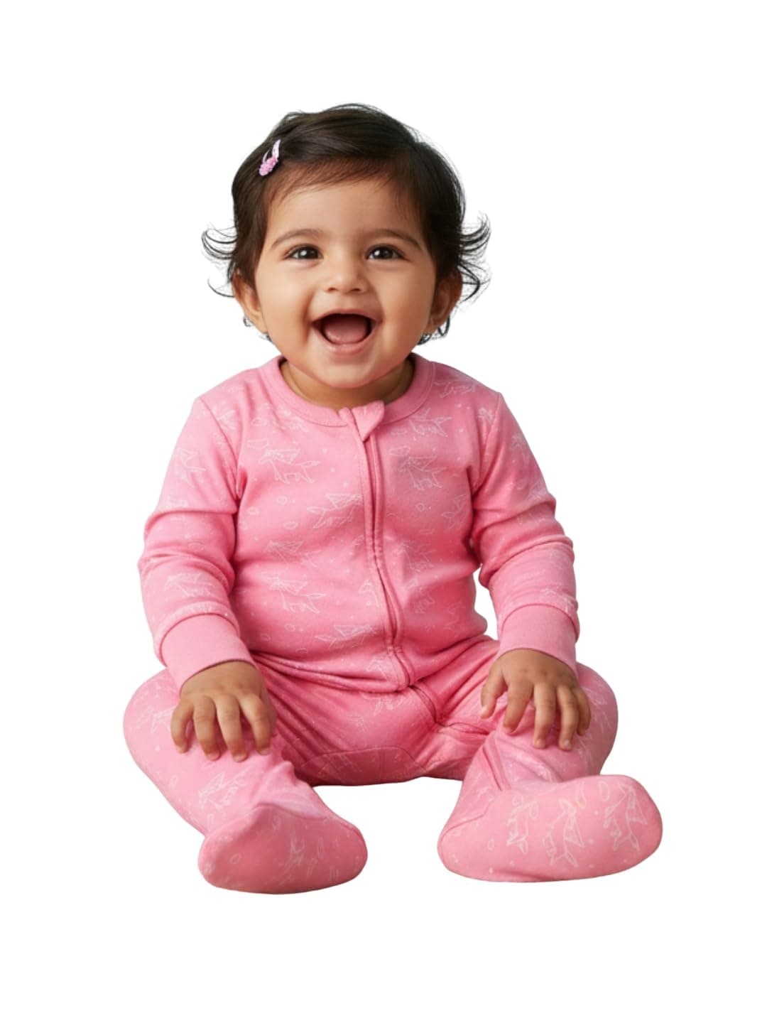 The Mom Store Baby Zipper Romper For Boys And Girls | Cotton | Soft Infant Bodysuit | Trendy Stylish Sleepsuit Nightsuit For Newborn Baby | Printed | Fairyland | 9-12M