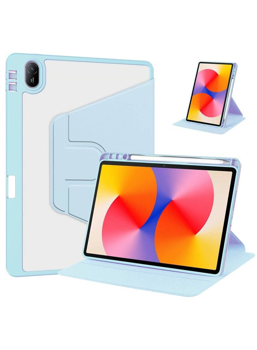 For Huawei Matepad SE 11-Inch 2024 PU Leather Soft Back Stand Smart Tablet Cover Case with Pencil Holder Blue