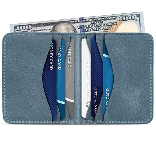 Otto Angelino Genuine Leather Ultra Slim Bifold Card and Cash Wallet Unisex