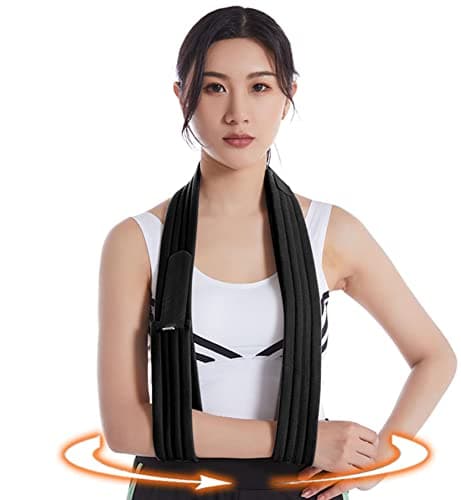 Wisexplorer 71inch/180cm Shoulder Immobilizer Arm Sling, Adjustable Lightweight&Comfortable Effective Medical Arm Support Sling for Rotator Cuff Torn Arm Wrist Hand Elbow Injury, Broken & Fractured Bones(Black)