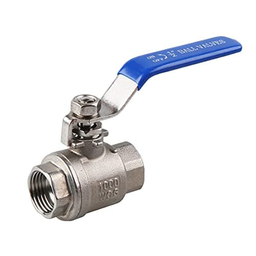 YanTone 1/2 Inch Full Port Ball Valve, 304 Stainless Steel Shut Off Valve for Water Oil and Gas, 1000 PSI (WOG) - 1/2" NPT, 1 Piece