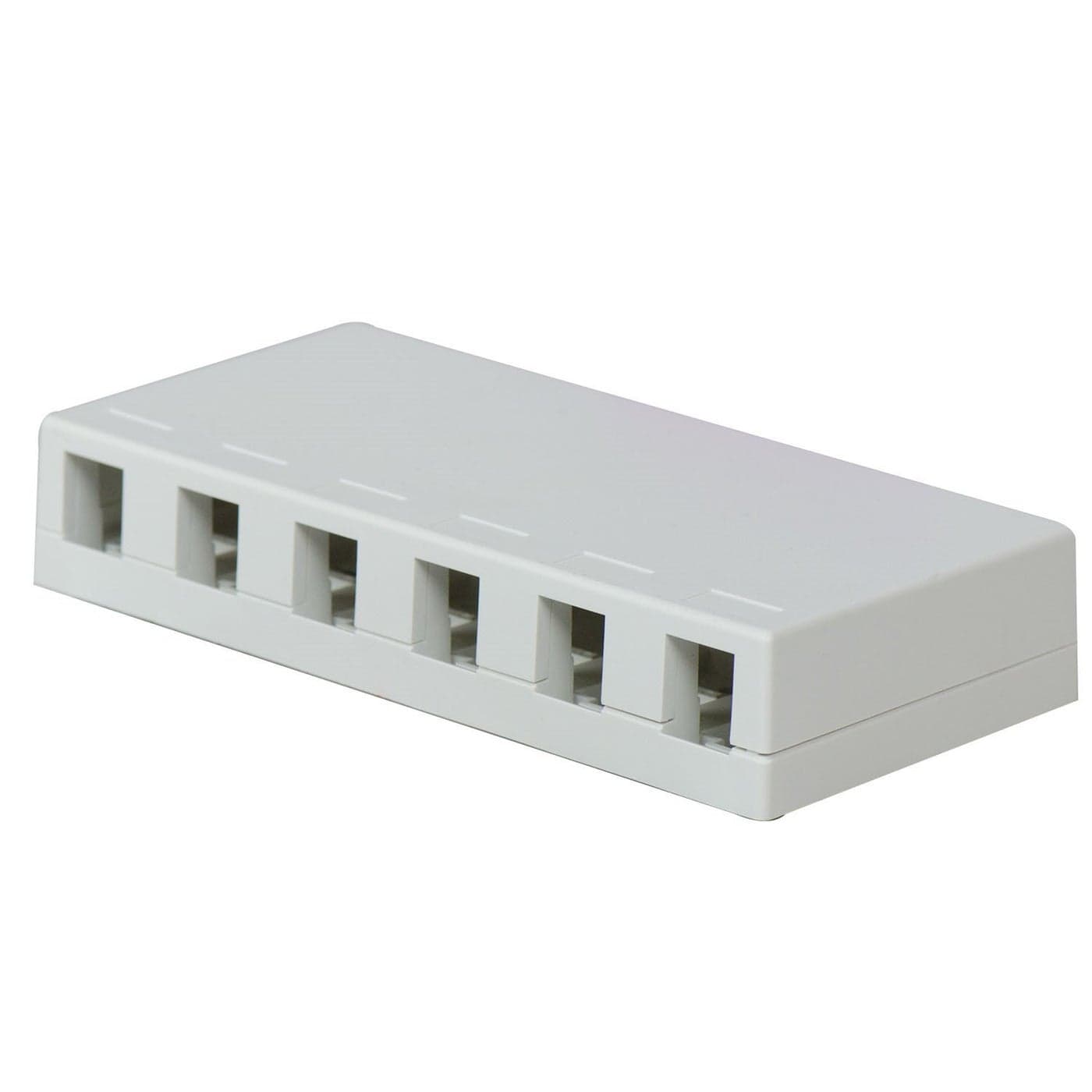 Legrand OnQ Six Port Surface Mount Box Supports 6 Keystone Inserts QuickConnect RJ25 6p6c Telephone Keystone Insert White WP3506WH
