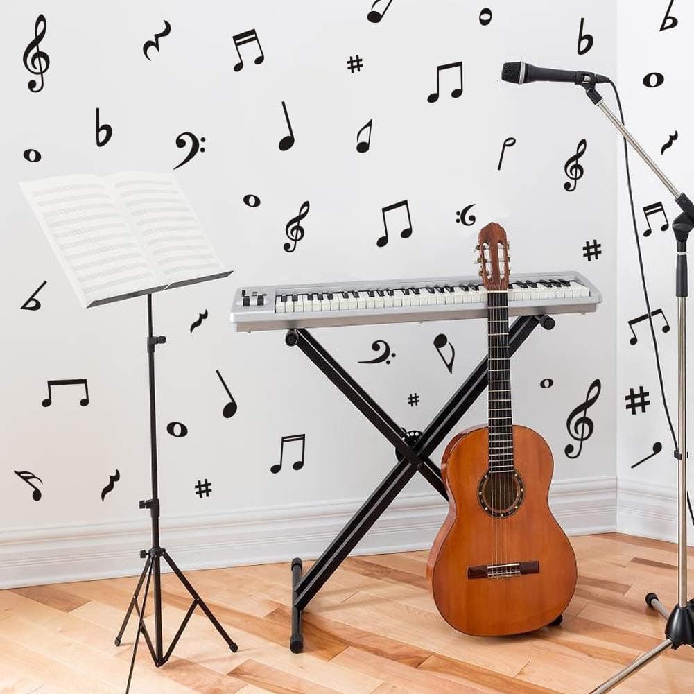 ARTTOP Musical Note Wall DecalsCreative Music Notes Removable Vinyl Wall Stickers for Classroom Kids Room Music Studio Decoration