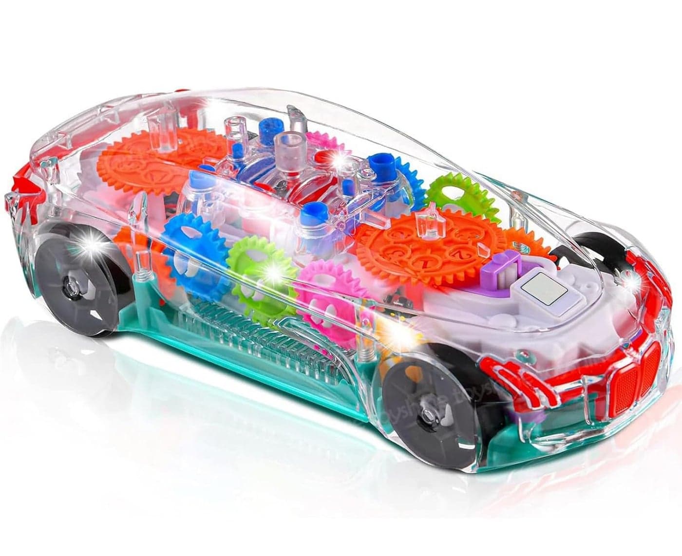 Toyshine Concept Musical and 3D Lights Kids Transparent Car, Toy for 2 to 5 Year Kids Baby Toy, Multicolor