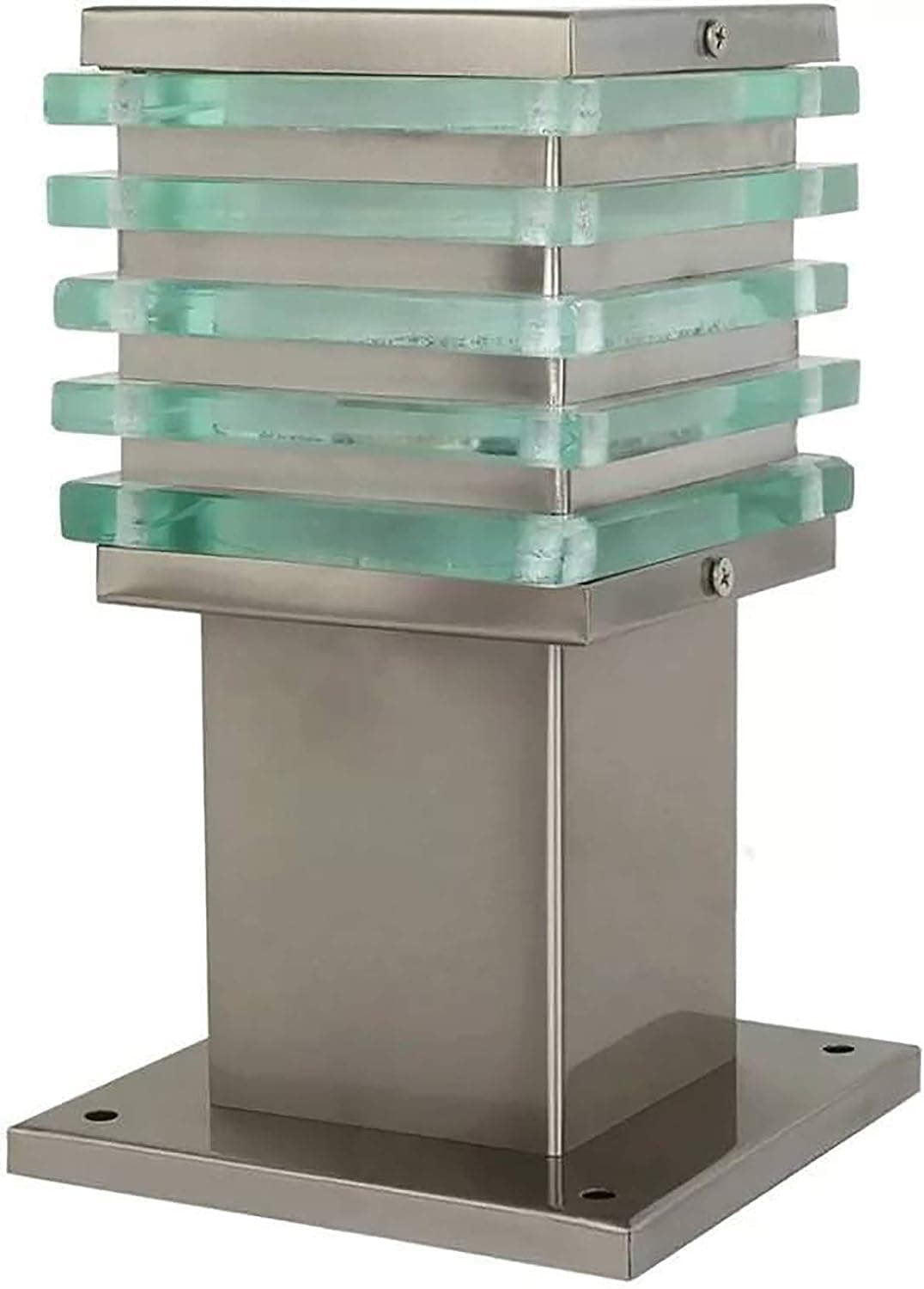 Volticity steel ss 2 number ice qube Gate Light, Silver gate lamp Waterproof use for Outdoor Garden lamp Pillar Boundary lamp Weather Proof and Water-Proof pack of 1 size CM L28XB14XH14 (2NOSS MEDIUM)